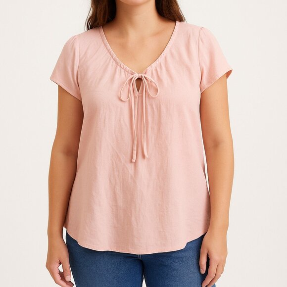 Lee Womens  Pink Cap Sleeve Pullover Top Size L - Picture 1 of 4